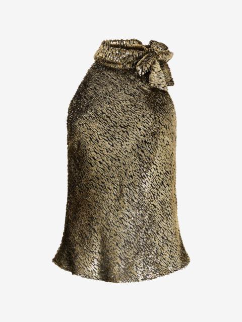 Roberto Cavalli Fil Coupé Top With Leopard Motif
