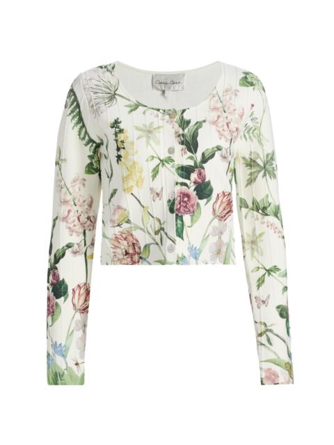 Cara Cara Women's Rose Floral Seamed Cardigan - Bloomsfield Ivory