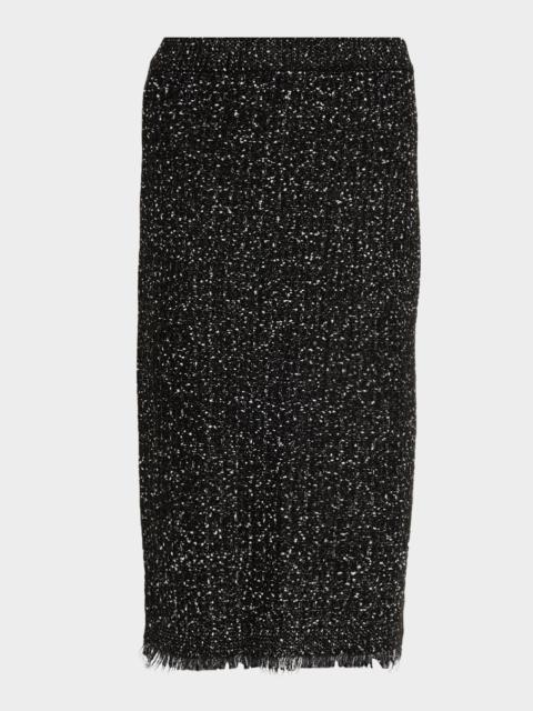 KOBI HALPERIN Juliette Metallic Tweed Knit Midi Skirt
