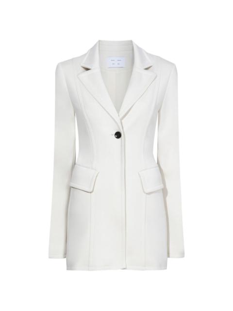 notched-collar long blazer