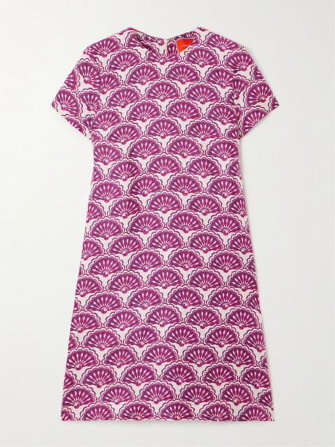 La DoubleJ Printed silk-twill mini dress Red