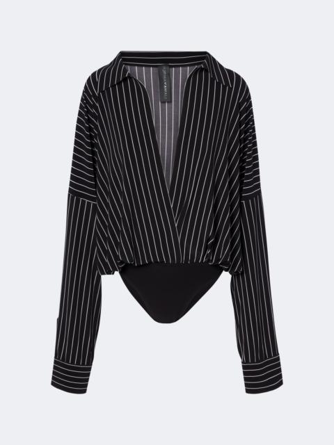 NORMA KAMALI Oversized striped bodysuit
