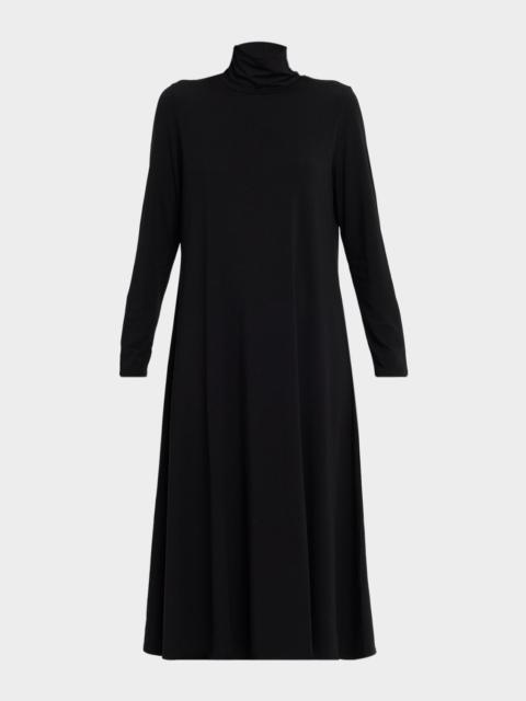 EILEEN FISHER Turtleneck Stretch Jersey Midi Dress