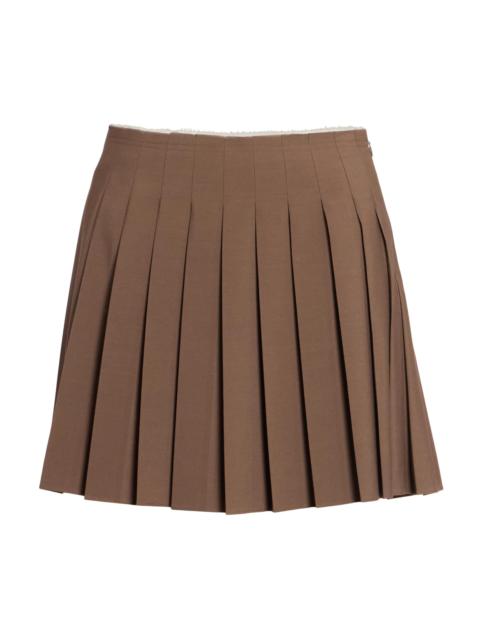 MM6 Maison Margiela Women's Pleated Wool-Blend Miniskirt - Brown