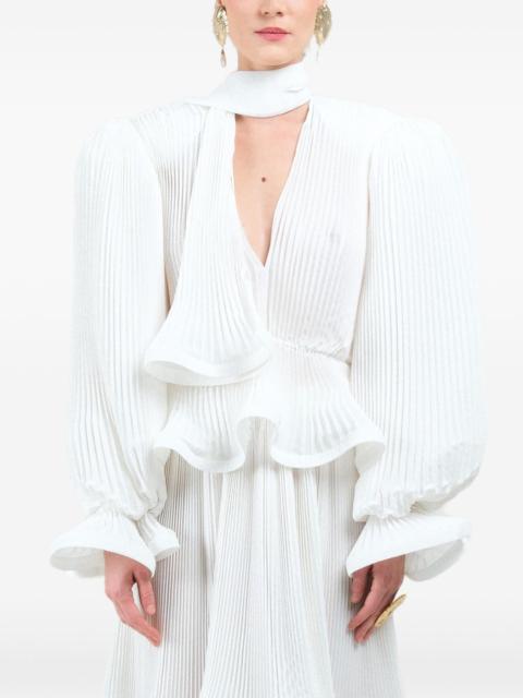 ROWEN ROSE pleated puffy blouse