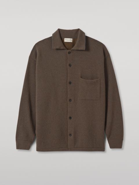 Johnstons of Elgin Tweel Grey & Green Cashmere Shirt