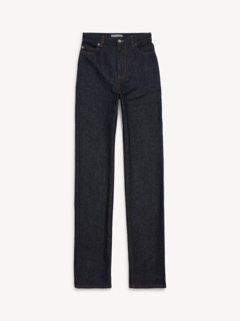 BALENCIAGA Women's High Waist Slim Jeans in Raw Indigo