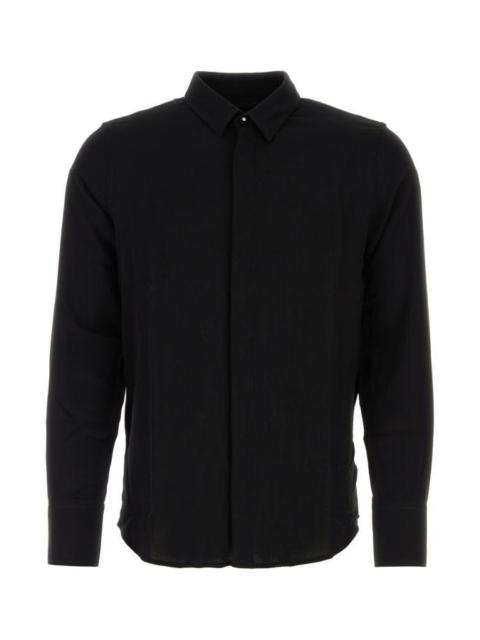 Black wool and viscose shirt
