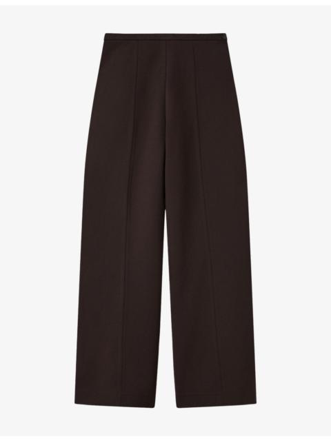 WHISTLES Wide-Leg Mid-Rise Stretch-Woven Trousers