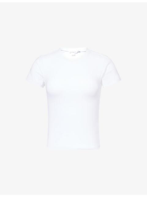 GOOD AMERICAN The Rib Baby Cropped Stretch-Modal Jersey T-Shirt