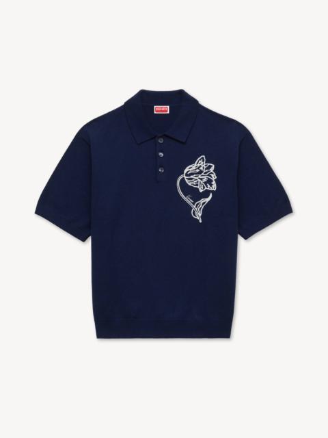 KENZO 'KENZO Tulip' embroidered polo wool and cotton