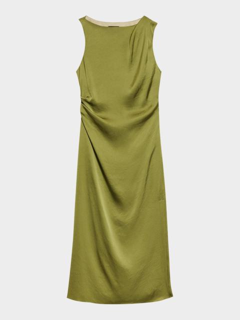 Fitted Drape Midi Dress