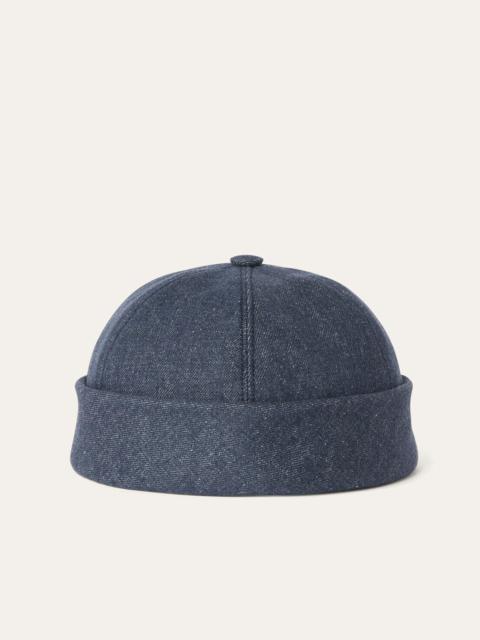 Loro Piana Denim Flower Beanie Hat