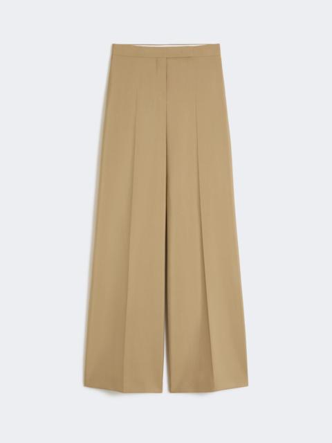 Max Mara BRONTE Wide trousers in wool and silk poplin - CAMEL