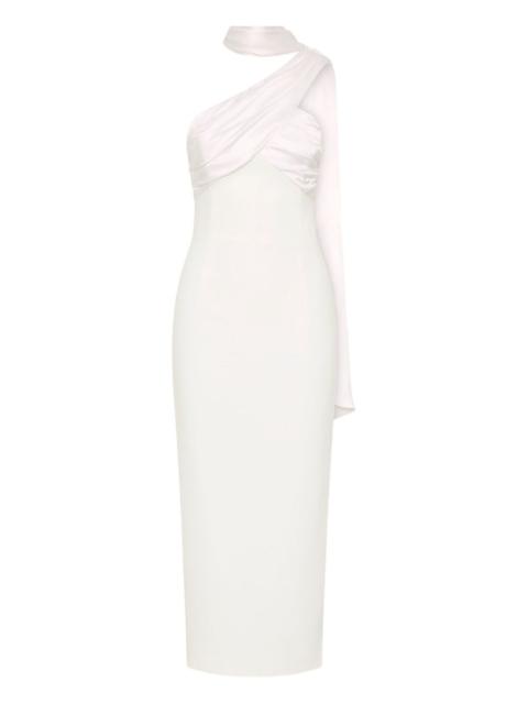 REBECCA VALLANCE satin-draped halter neck dress