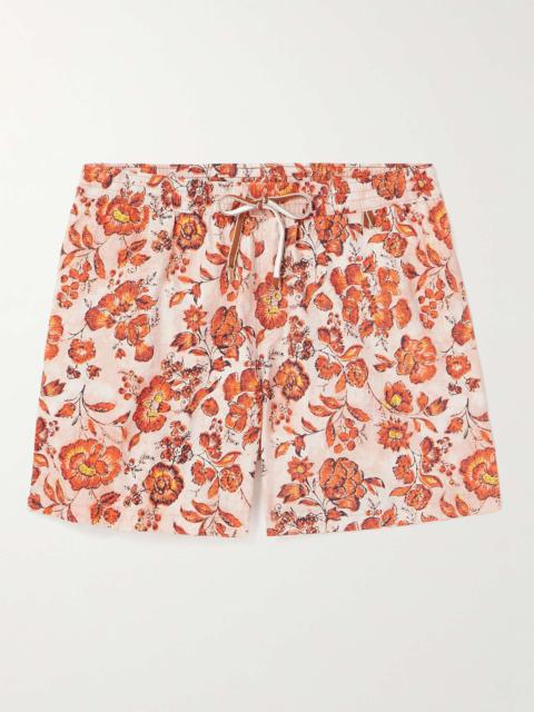 Loro Piana Straight-Leg Mid-Length Floral-Print Swim Shorts