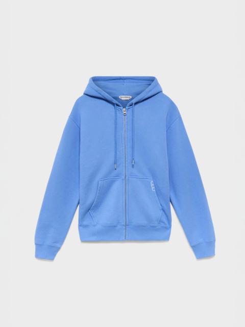 JW Anderson MENS FRONT ZIP HOODIE IN WASHED BLUE