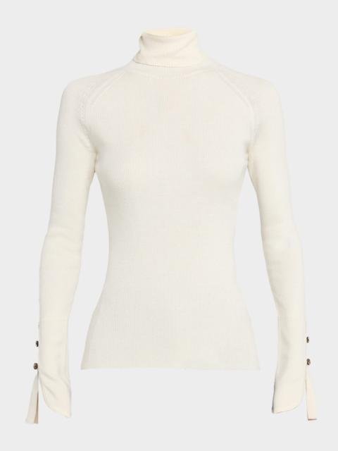 Proenza Schouler Belle Ribbed Silk Cashmere Turtleneck