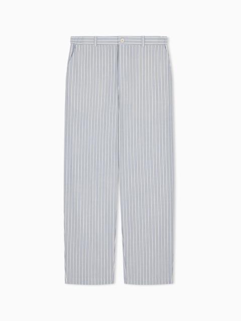 EMPORIO ARMANI STRAIGHT-LEG STRIPED TROUSERS IN STRETCH VIRGIN WOOL