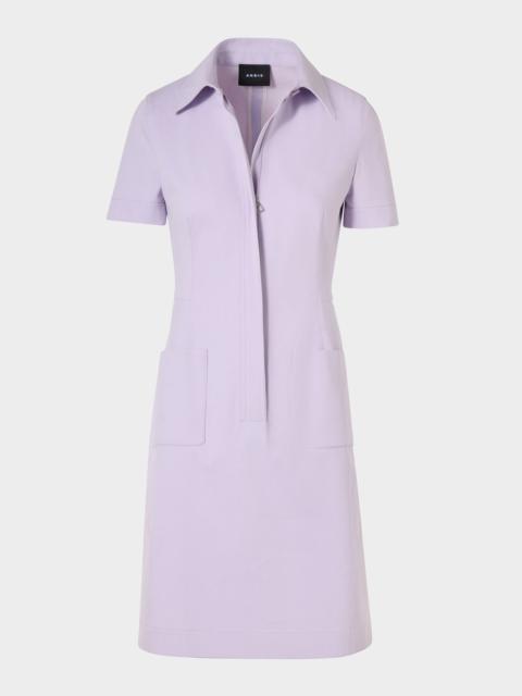 AKRIS Stretch Denim Mini Tunic Dress