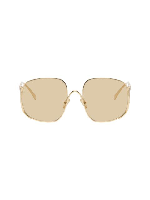 Miu Miu Gold Oversized Metal Sunglasses