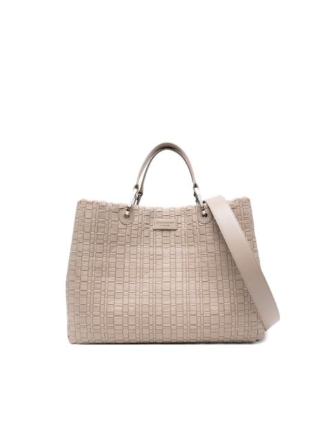 EMPORIO ARMANI woven top-handle tote bag