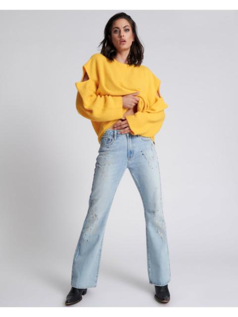 ONE TEASPOON Charlie High Waist Slim Flared Denim Jeans - Fleetwood Artiste