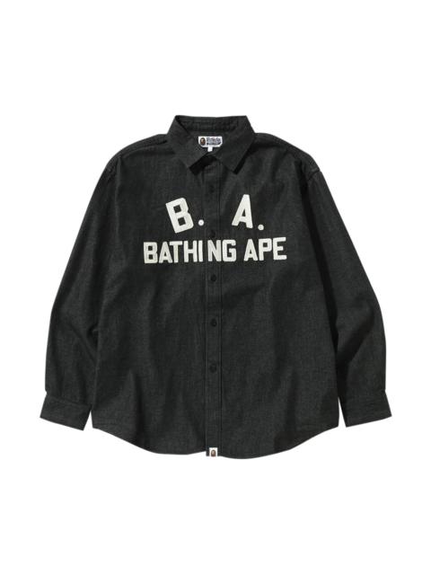 A BATHING APE® BAPE Loose Fit Denim Shirt 'Black'