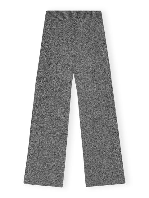 GANNI GREY MELANGE RIB CROPPED PANTS