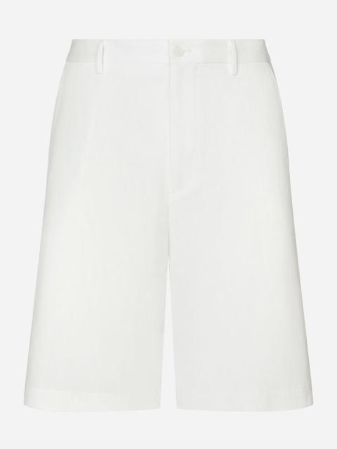 Dolce & Gabbana Stretch cotton shorts with branded tag