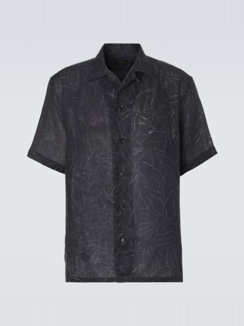 Brioni Printed linen bowling shirt