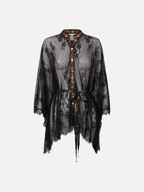 CAMILLA BUTTON THROUGH LACE SCARF BLOUSE