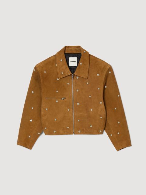 Sandro STUDDED SUEDE JACKET