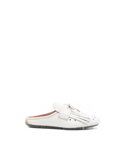 WALES BONNER Montego fringed calf-hair mules