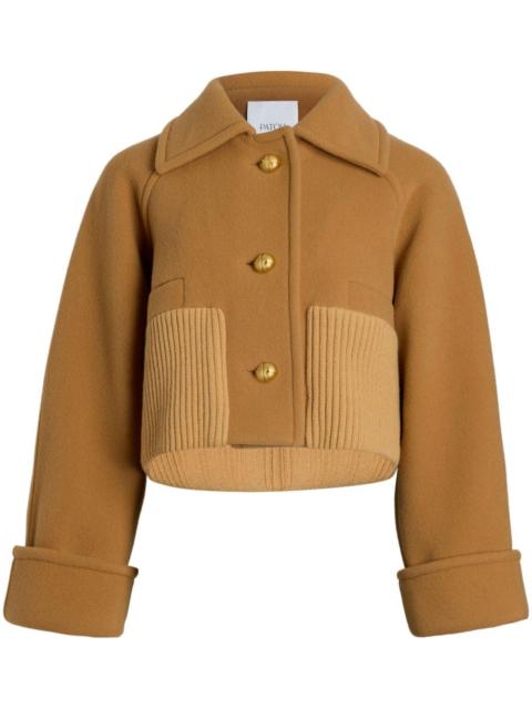PATOU rib-waist cropped coat