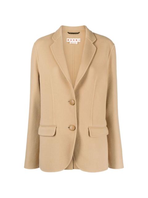 single-breasted wool-cashmere blazer