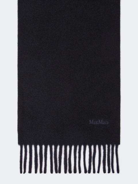 Max Mara FRAGORE Wool scarf with embroidery - MIDNIGHTBLUE
