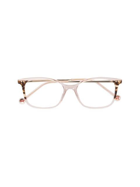 CAROLINA HERRERA rectangle-frame tortoiseshell-detail glasses