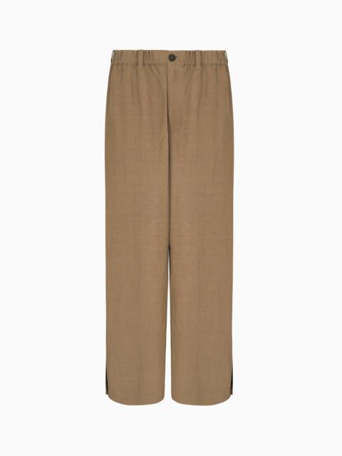 GIORGIO ARMANI LINEN AND SILK WIDE TROUSERS