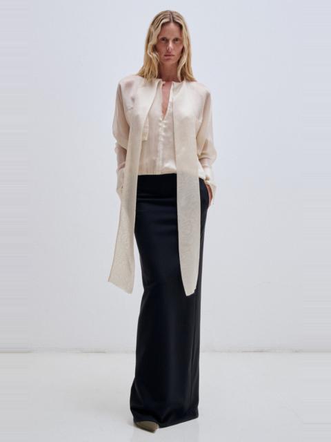 DARKPARK Monica Silk-Blend Elastic-Waist Dress off-white