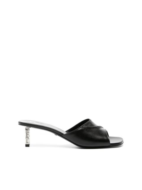 GCDS 60mm logo-heel leather mules
