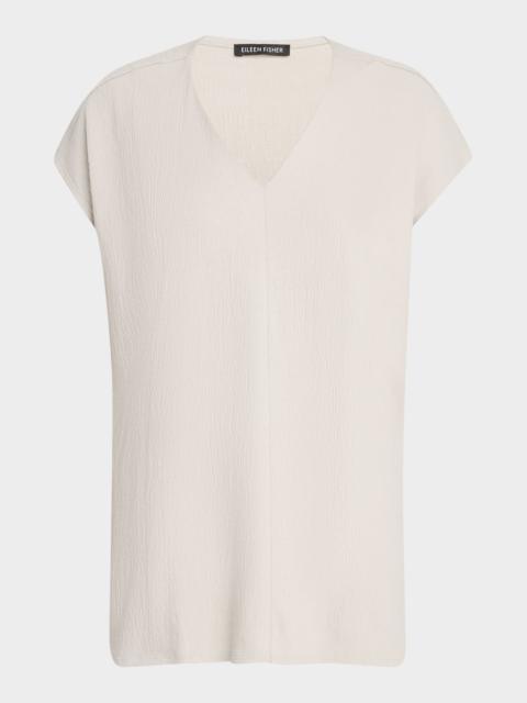EILEEN FISHER Crinkled Organic Cotton Jersey Tunic