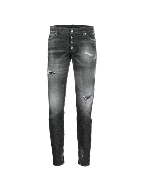 DSQUARED2 distressed zipped ankle skinny trousers