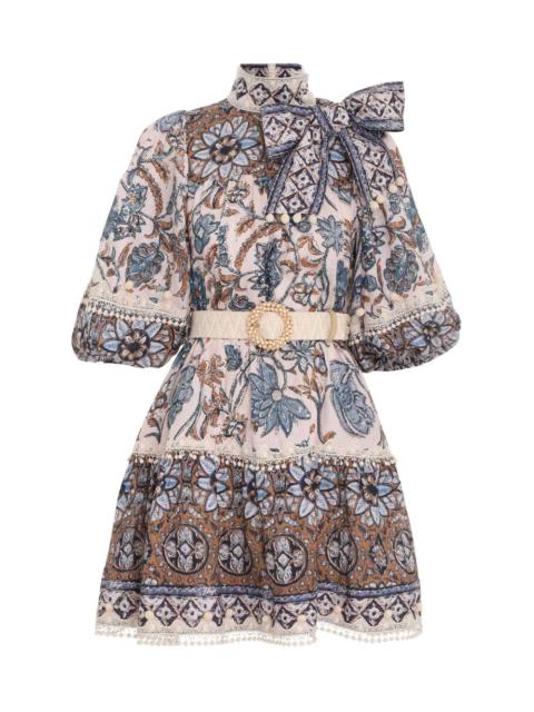 Zimmermann VITALI TIE NECK MINI DRESS