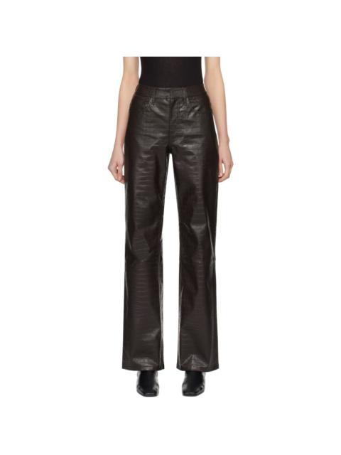 The Frankie Shop Brown Bonnie Faux-Leather Trousers