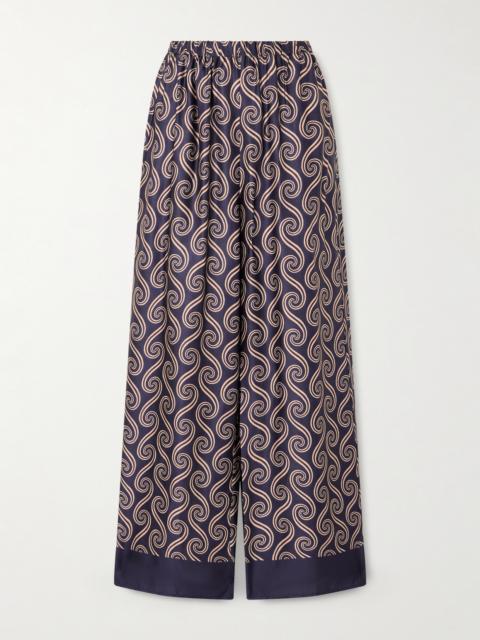 FAITHFULL Jensen Printed Satin Wide-leg Pants