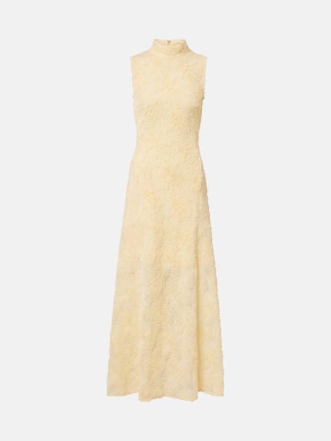 ROTATE Floral mesh maxi dress