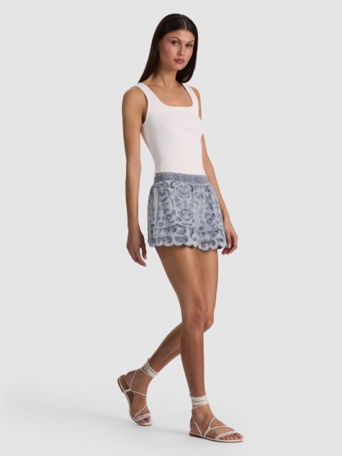 Alice + Olivia KENLEY EYELET DRAWSTRING DENIM SHORT