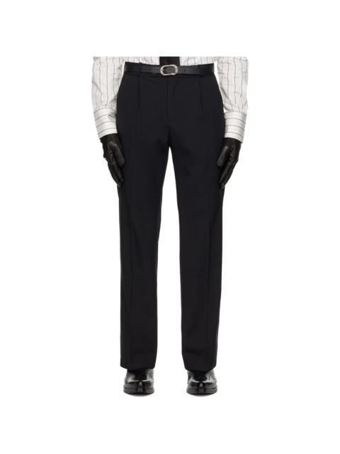 ERNEST W. BAKER Black Pleated Straight Fit Trousers