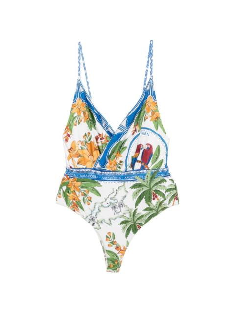 FARM RIO tropical-print swimsuit